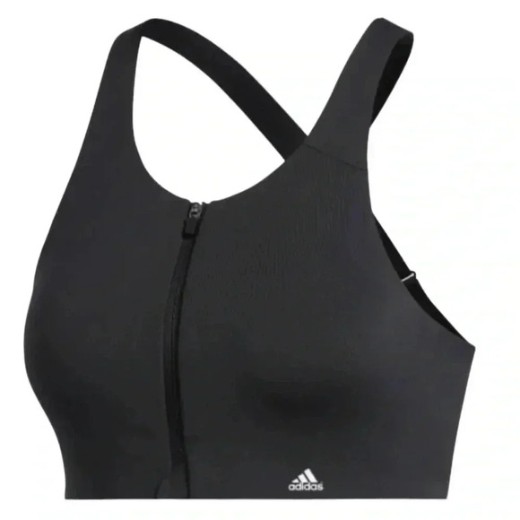 Adidas Ultimate Zip Front Sports Bra - Picture 1 of 10
